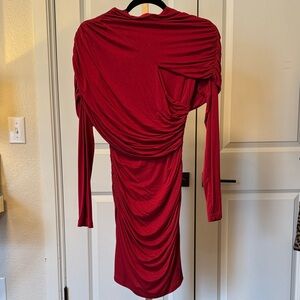 Amanda Uprichard Elegant Red Long Sleeve Dress